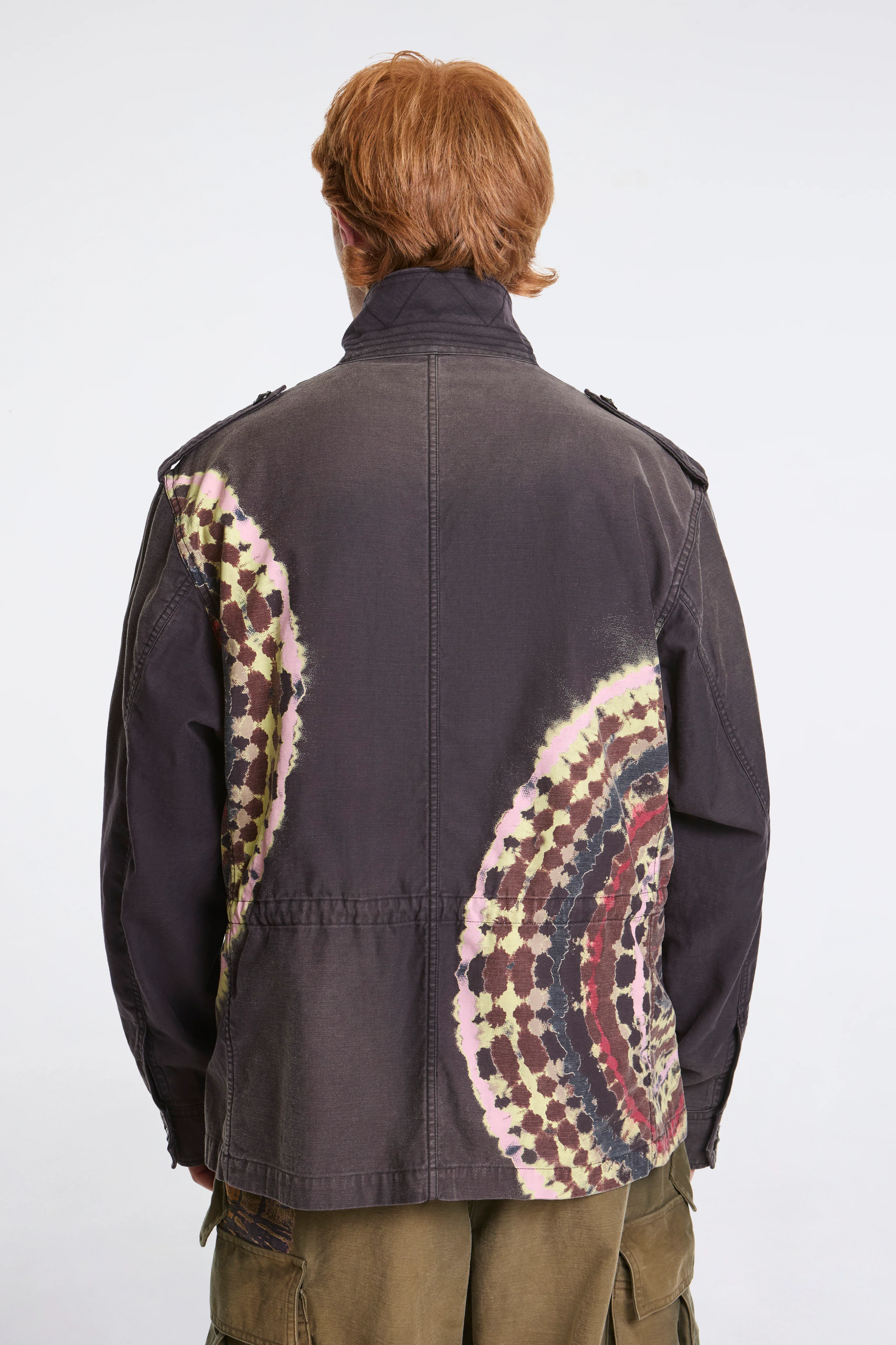 Tie-Dye Military Jacket Black - Image 2