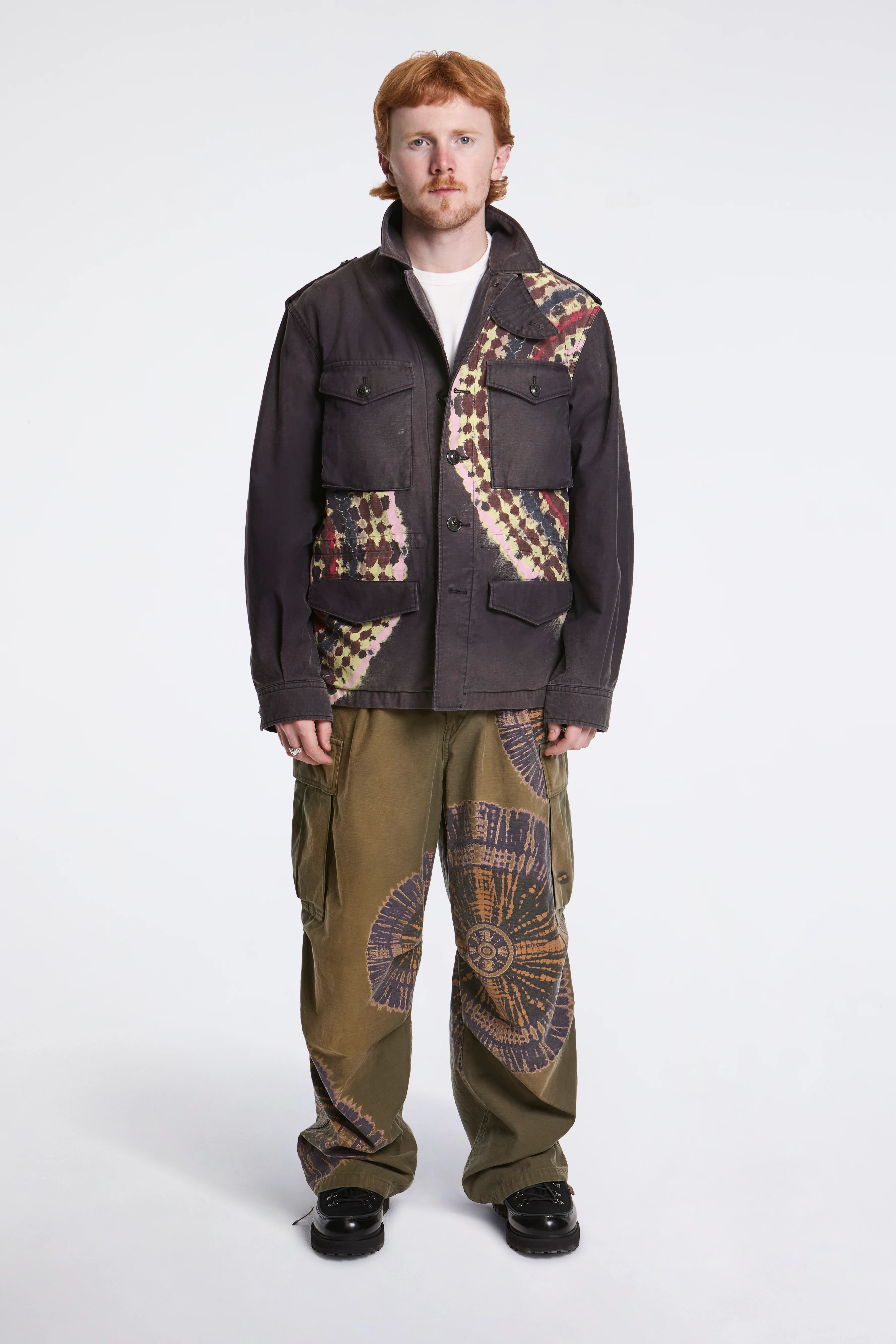 Tie-Dye Military Jacket Black - Image 6