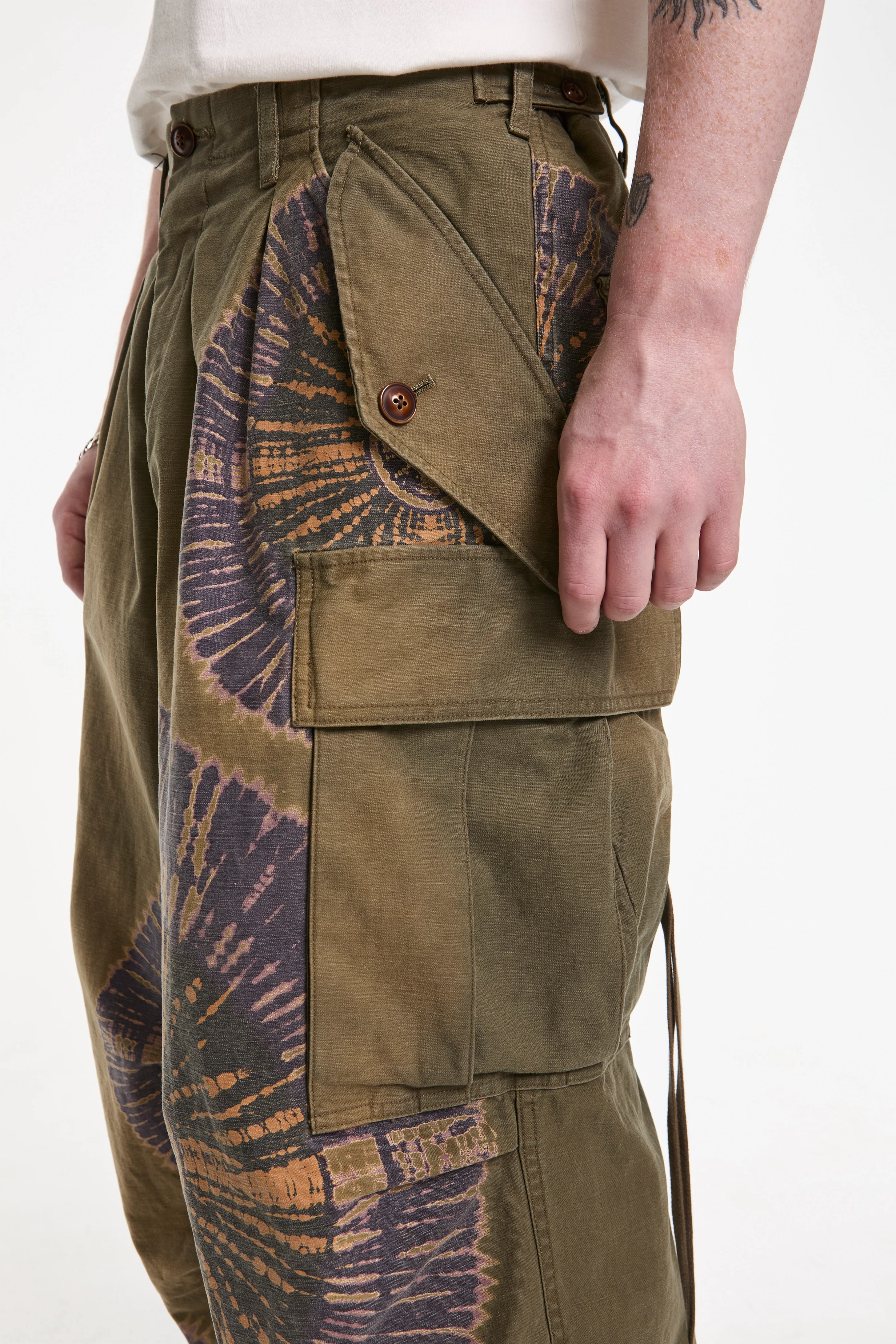 Tie-Dye Military Pants Khaki - Image 3