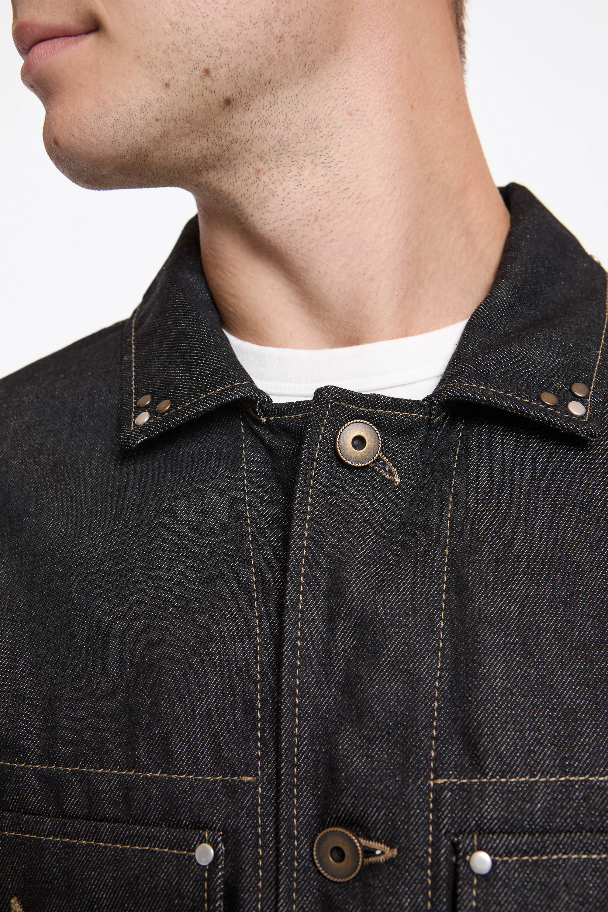 Trucker Jacket With Studs Slate - Image 3