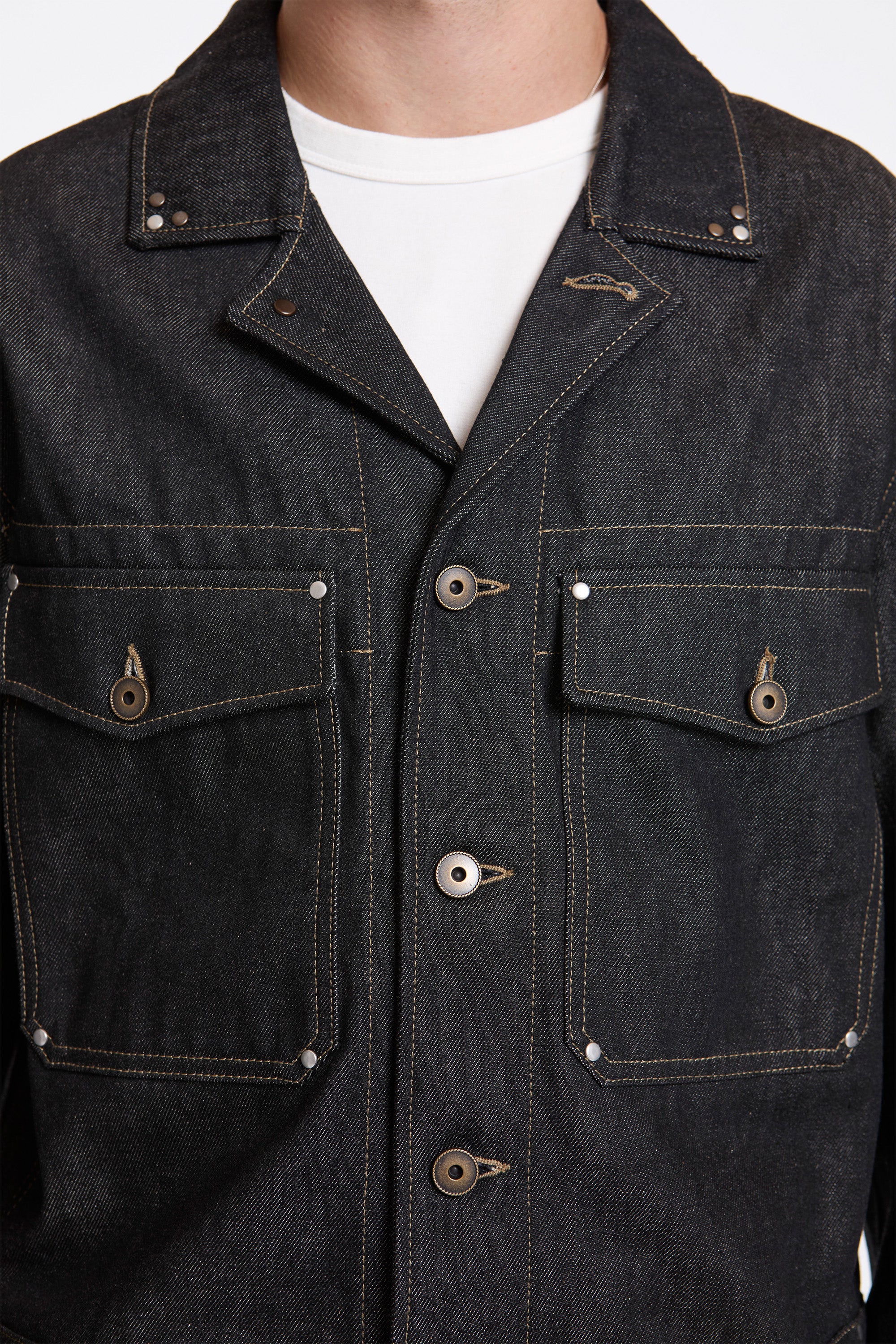 Trucker Jacket With Studs Slate - Image 4