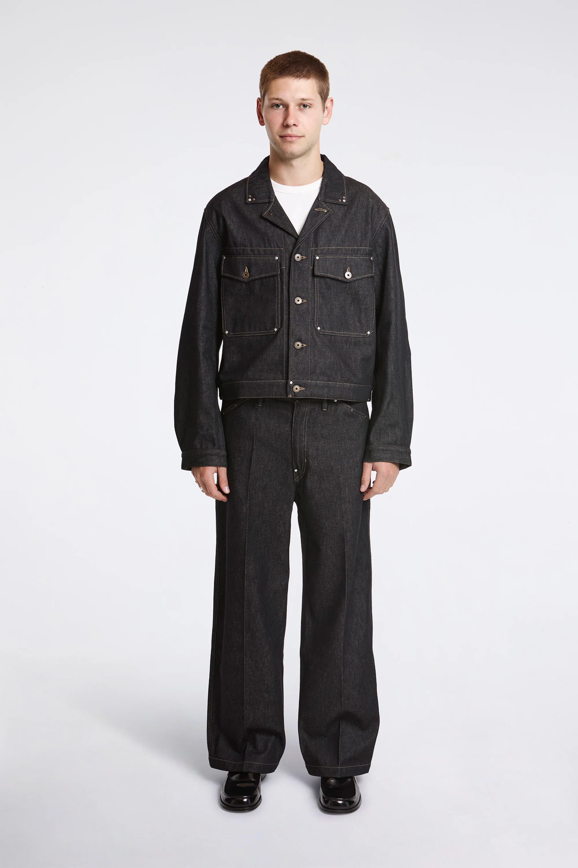 Wide Pants With Studs Slate - Image 5