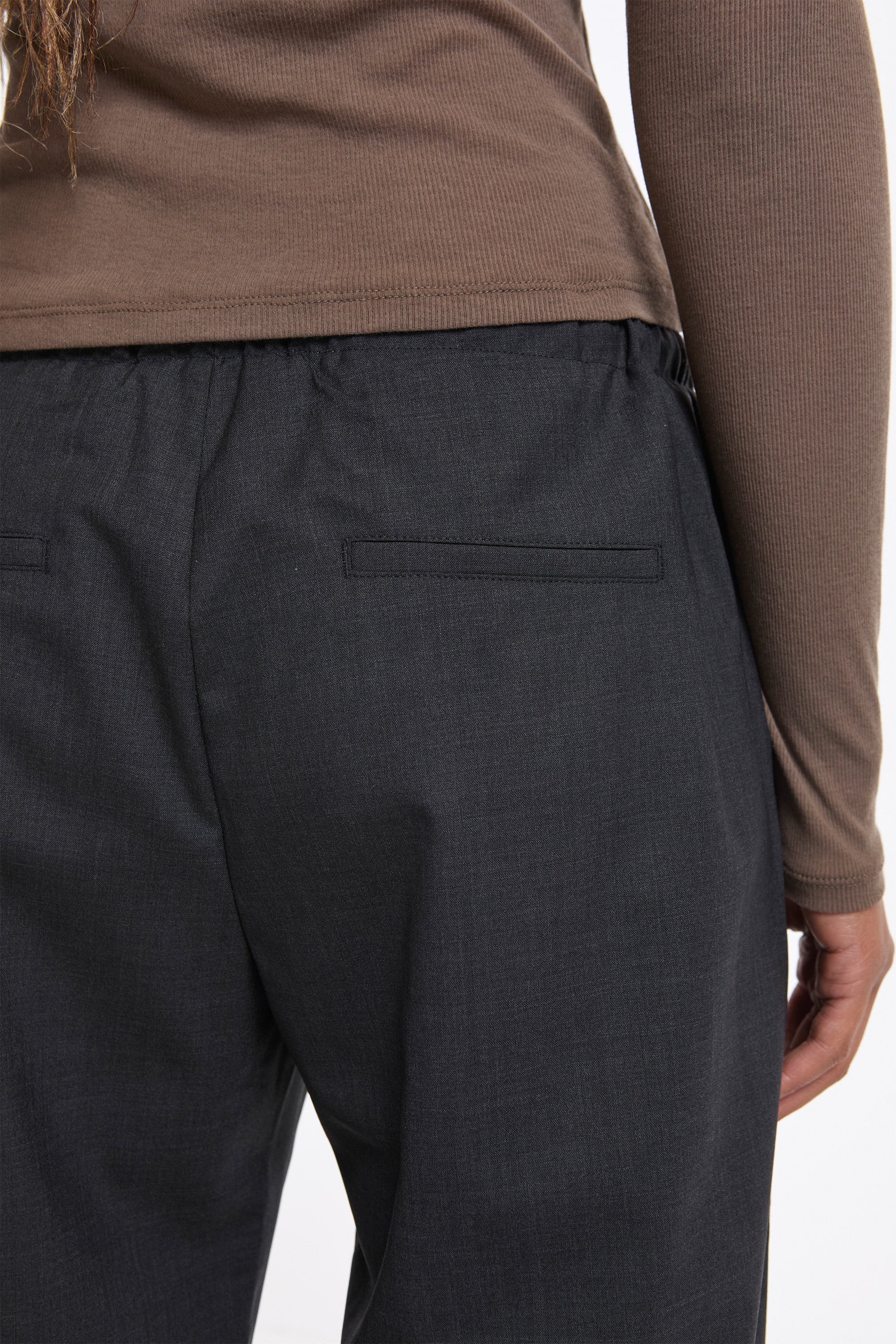 Wool Banding Pants Charcoal - Image 4