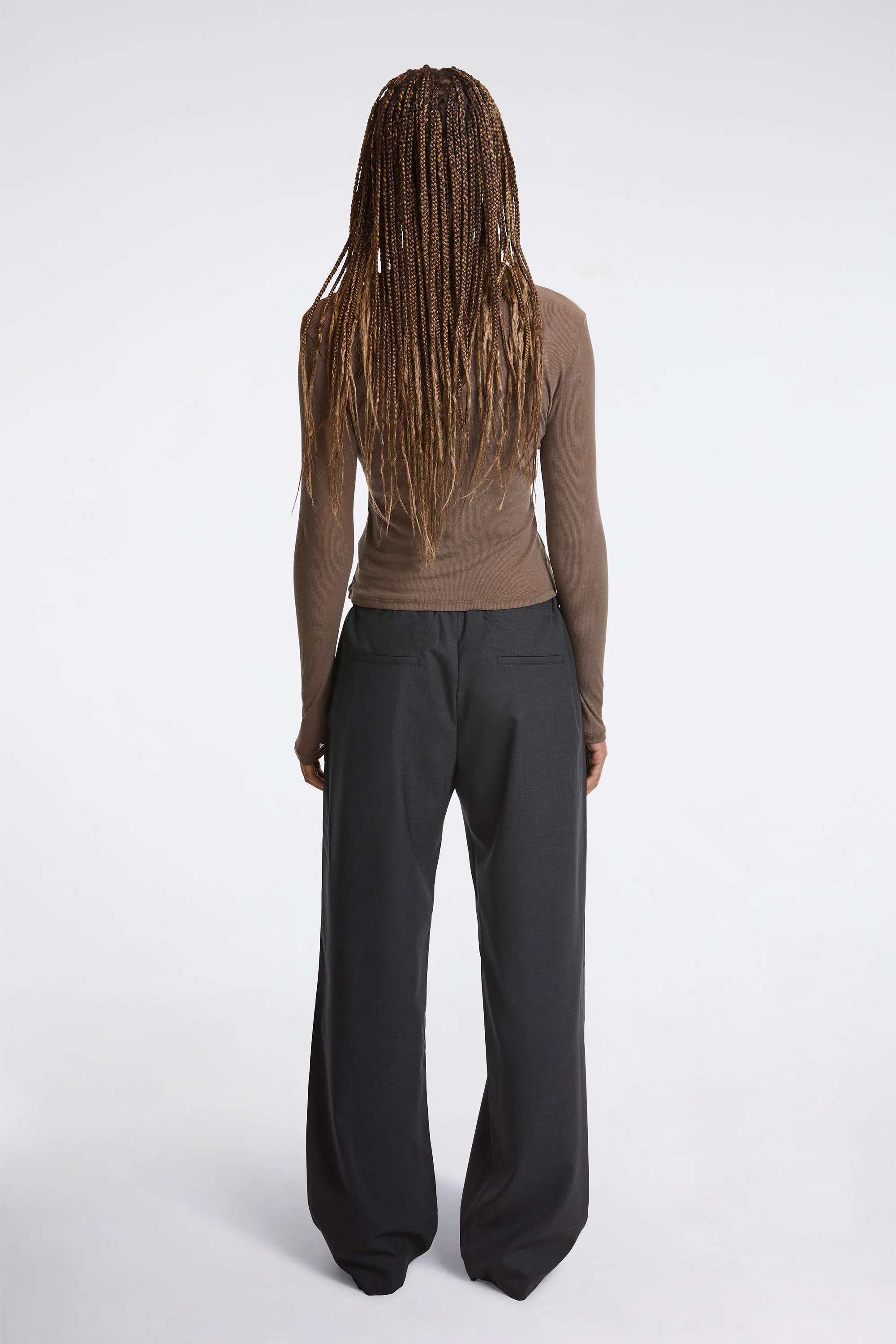 Wool Banding Pants Charcoal - Image 6