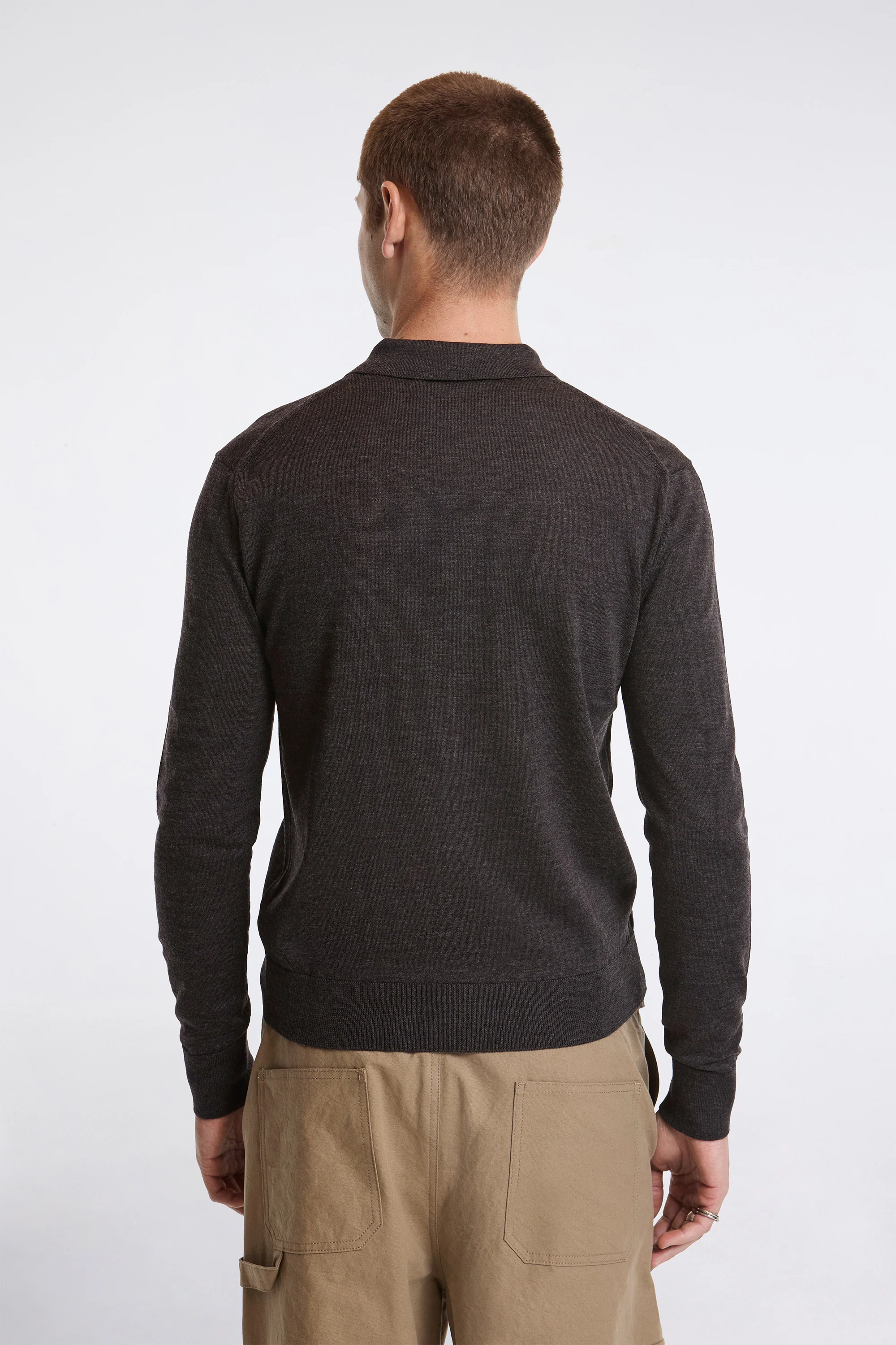 Wool Collar Knit Charcoal - Image 3