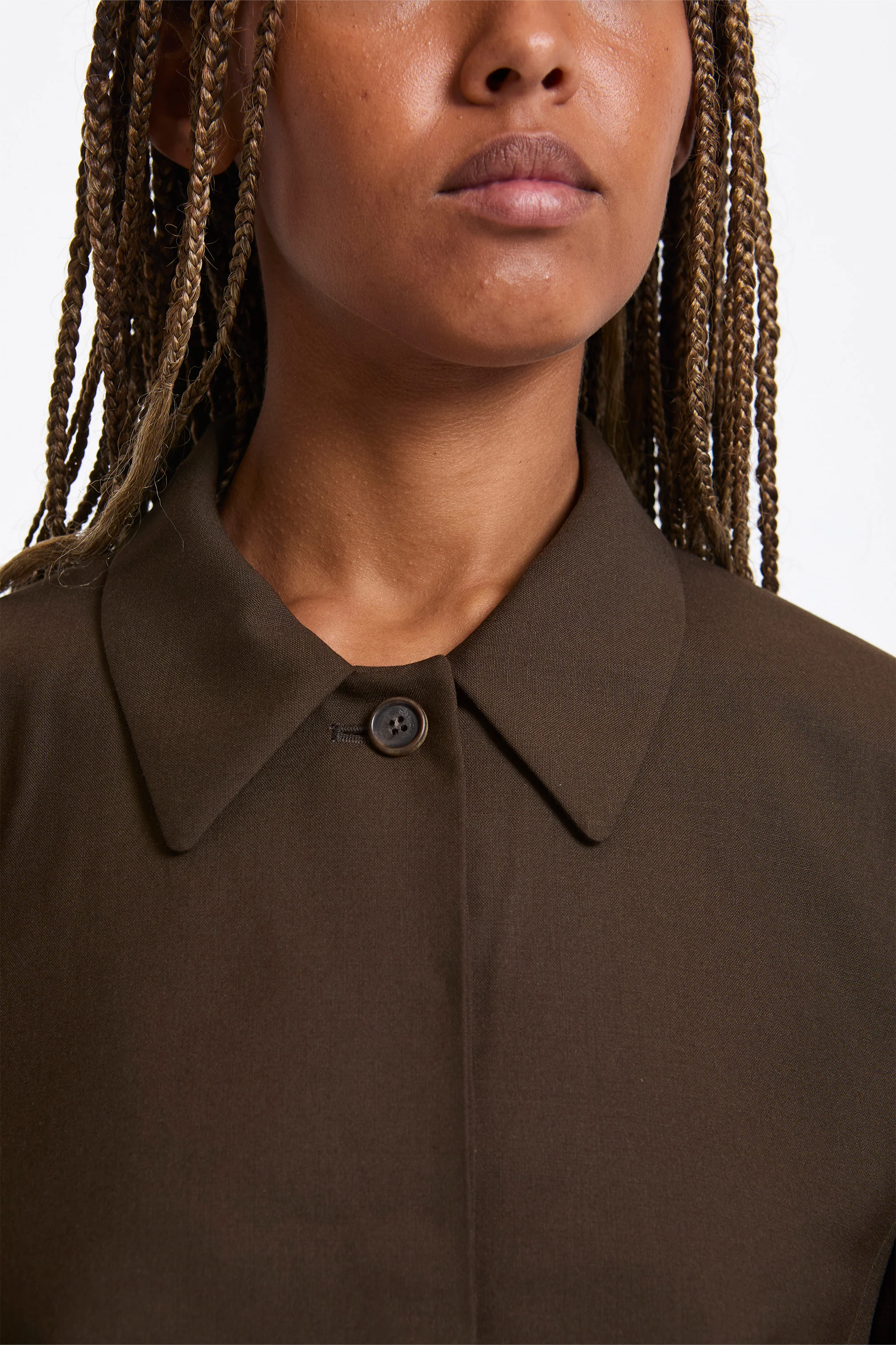 Wool Short Jacket Khaki Brown - Image 3