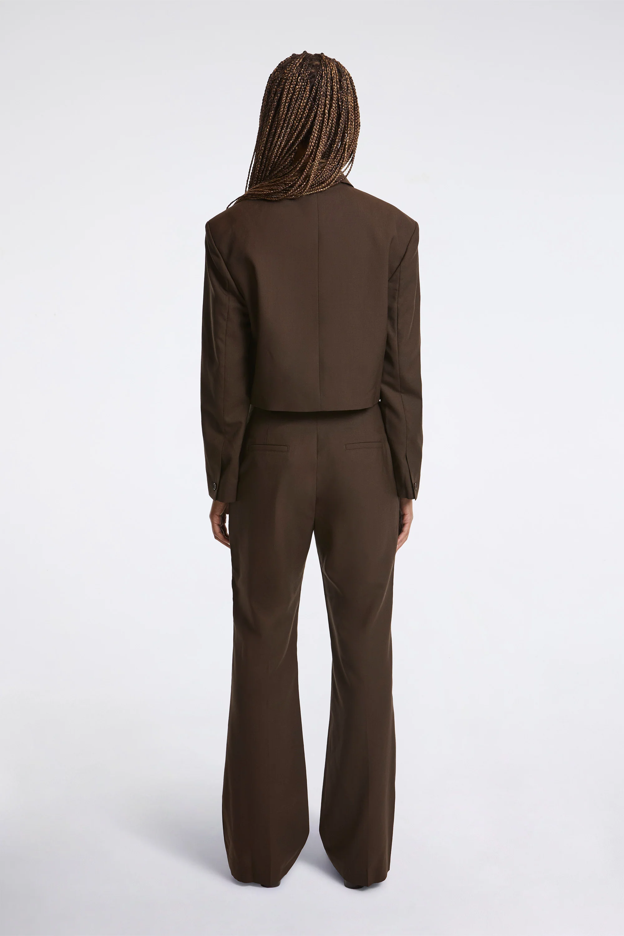 Wool Short Jacket Khaki Brown - Image 6