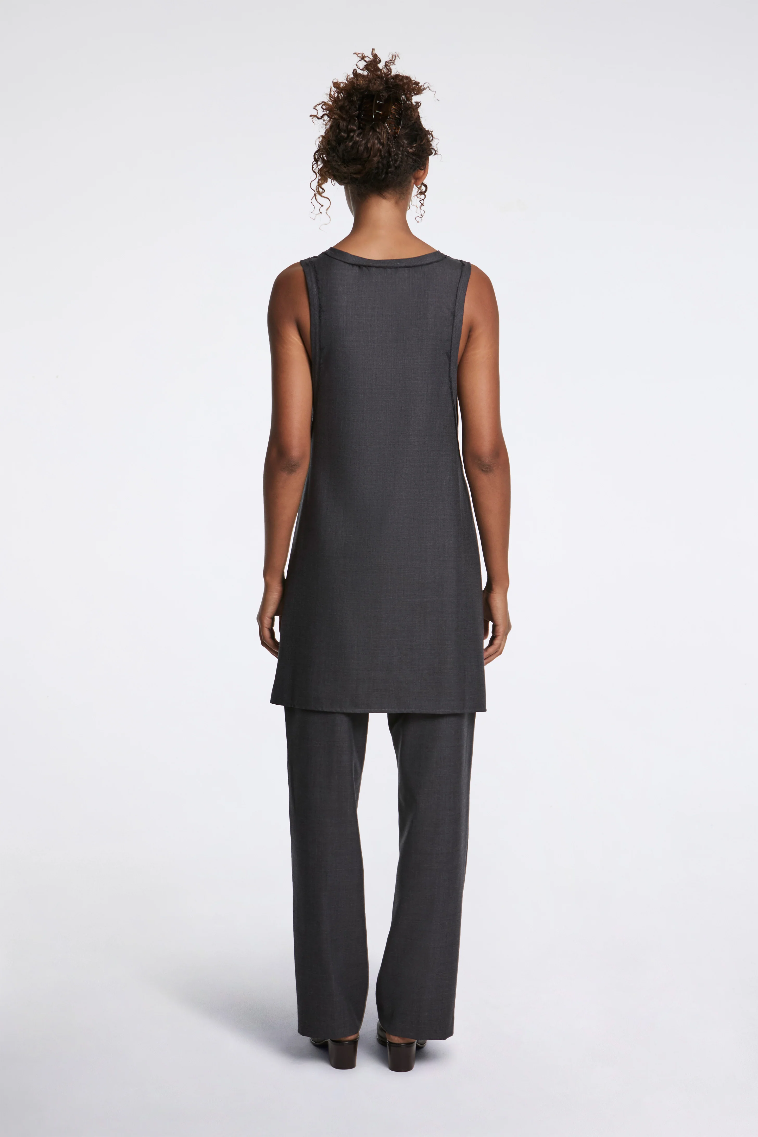 Wrap Tie Tank Dress Slate - Image 2