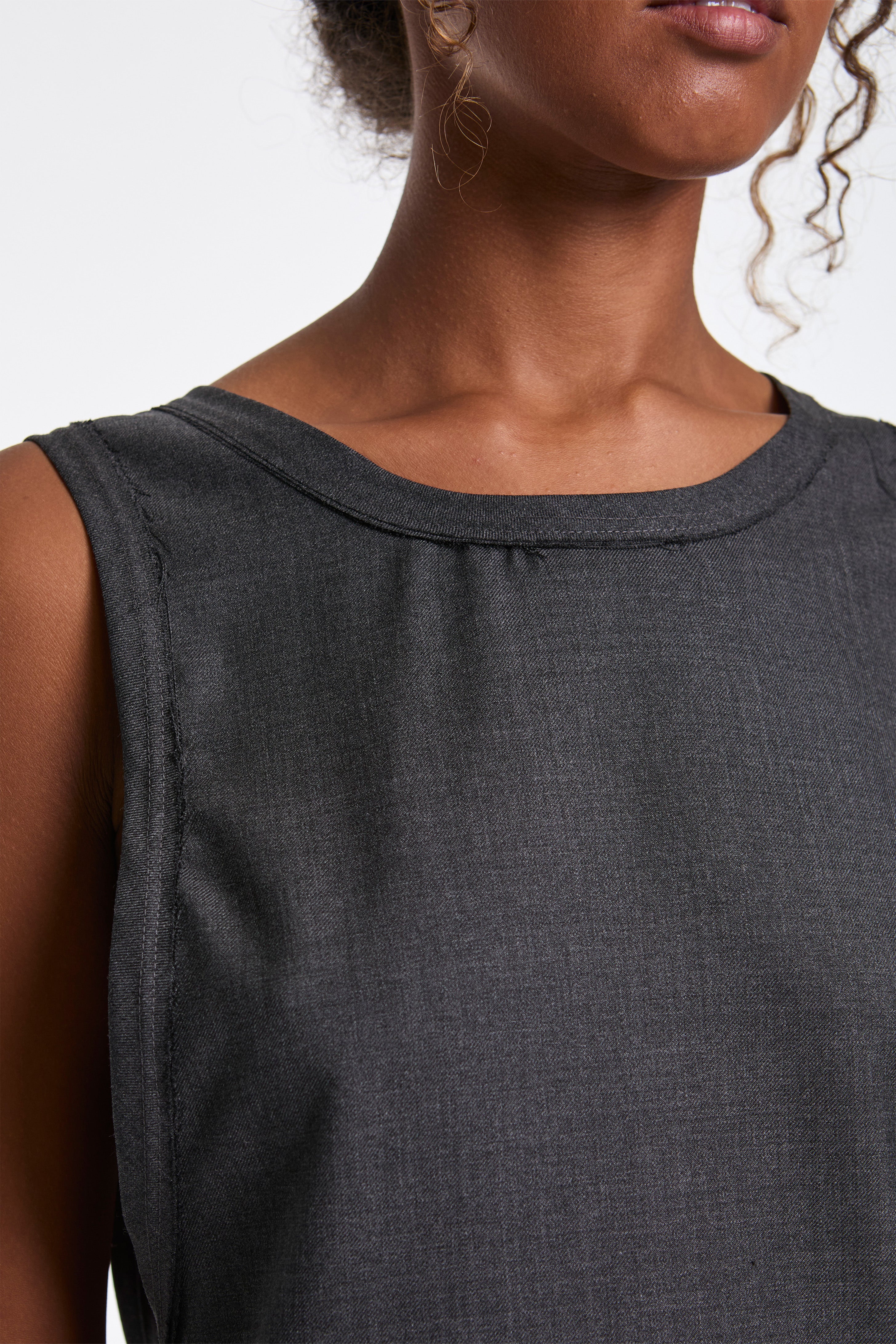 Wrap Tie Tank Dress Slate - Image 4