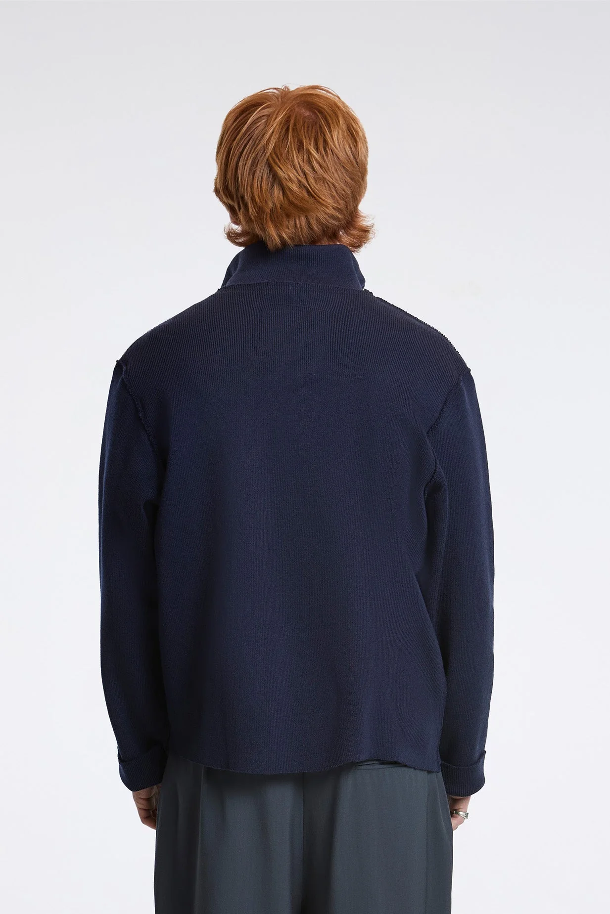 Zip Up Knit Navy - Image 2