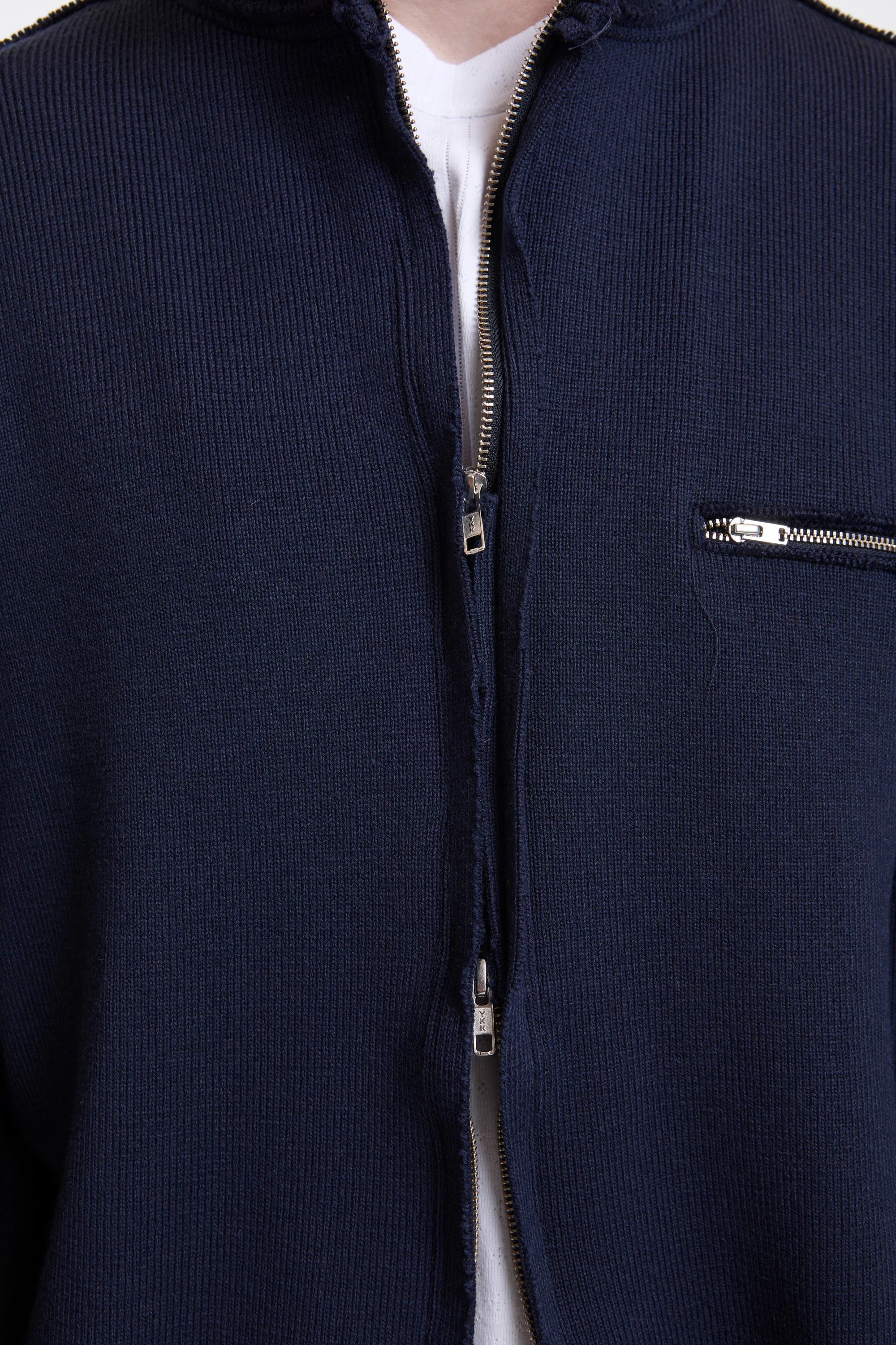 Zip Up Knit Navy - Image 3