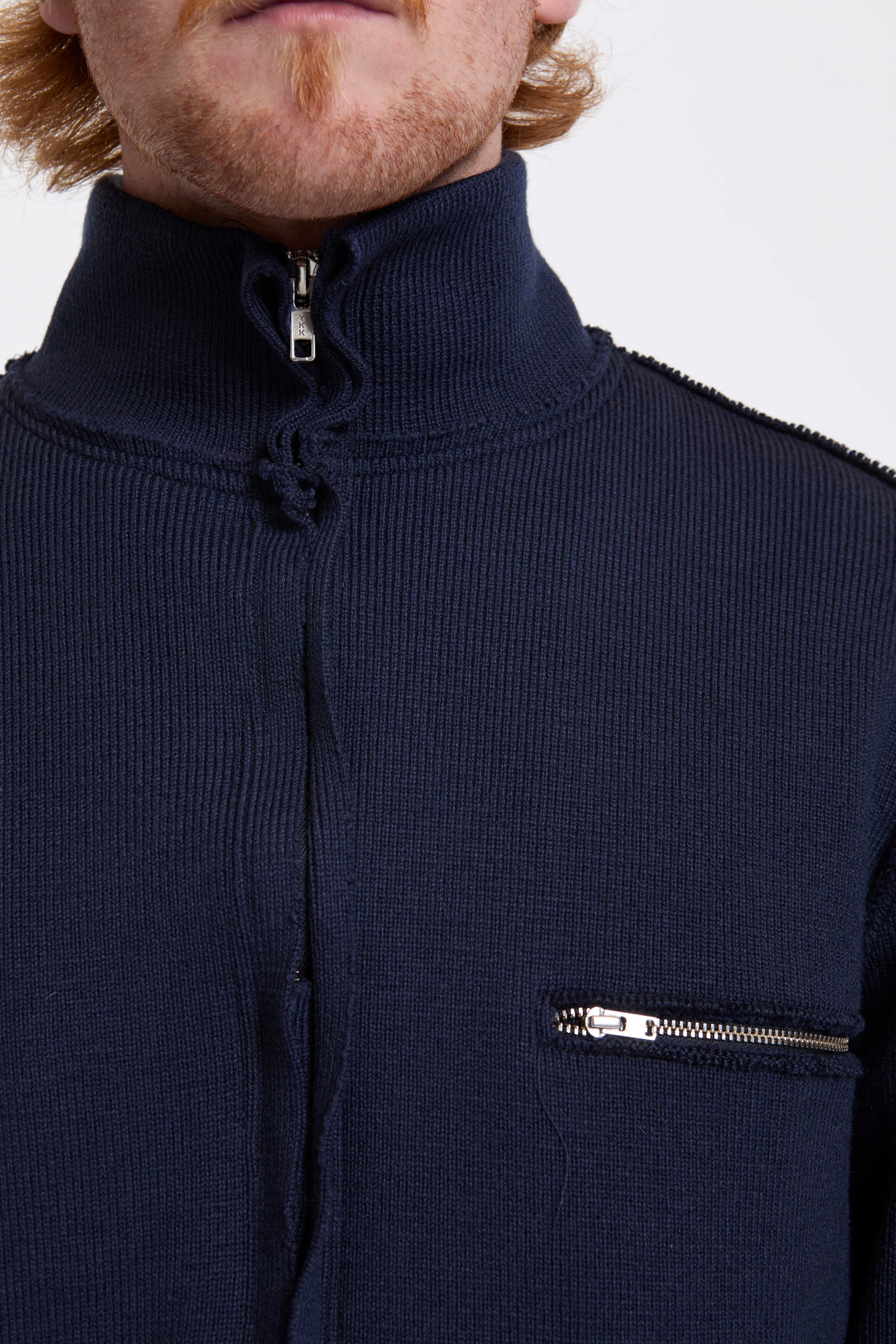 Zip Up Knit Navy - Image 4