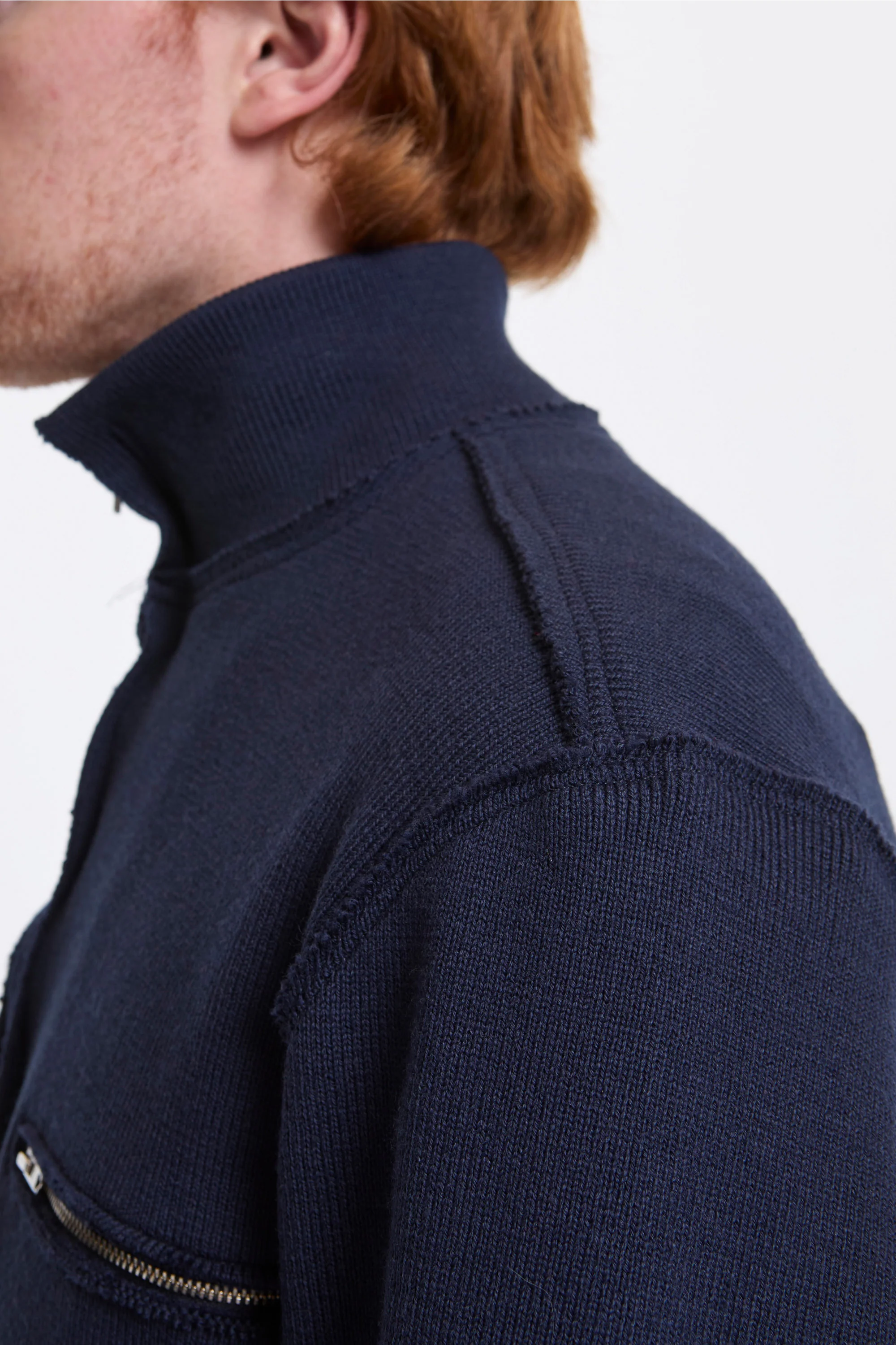 Zip Up Knit Navy - Image 5