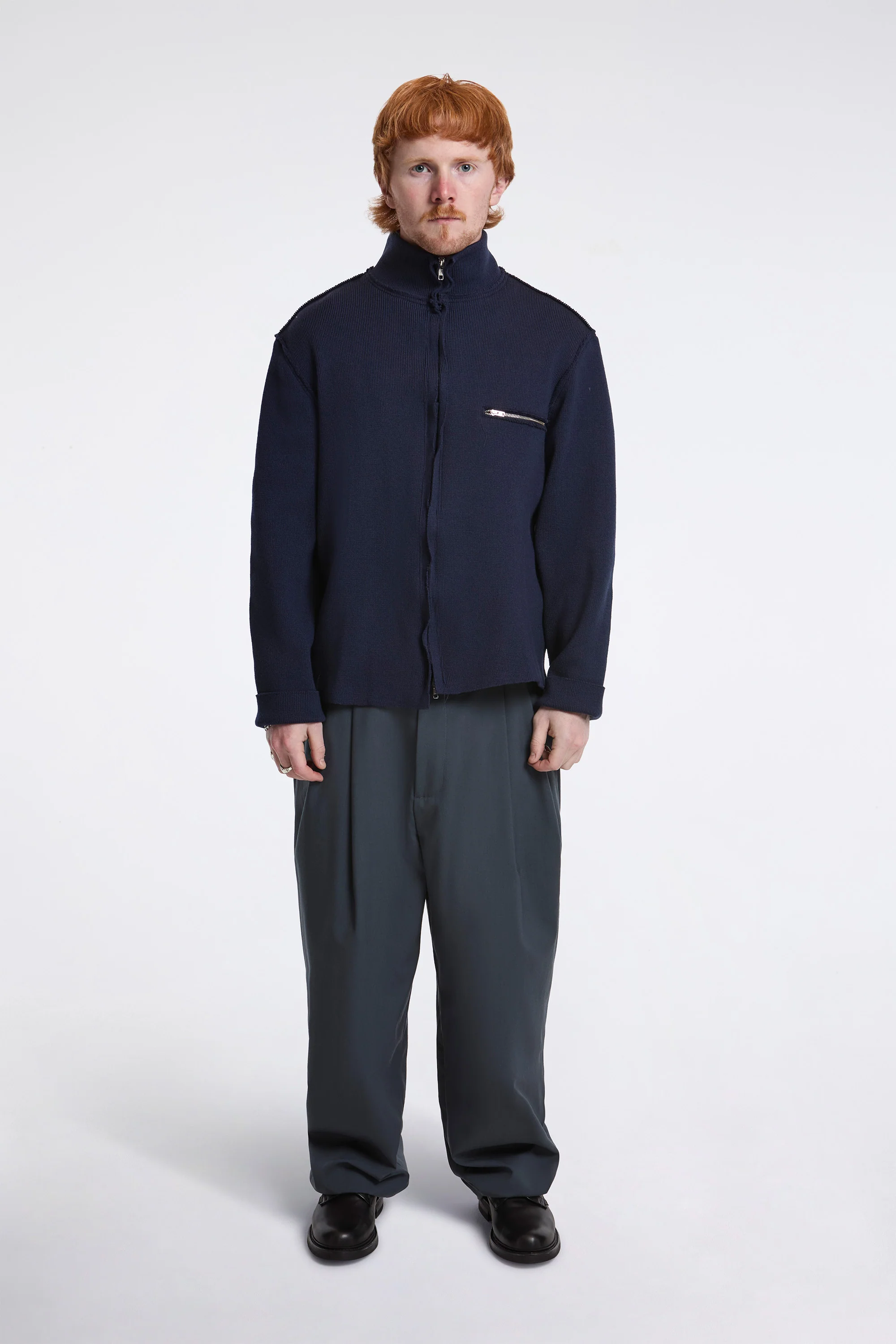 Zip Up Knit Navy - Image 7